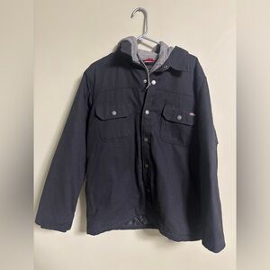 Dickies Fleece Hood Duck Cotton Canvas Insulated Shirt Jacket Size Large Shacket